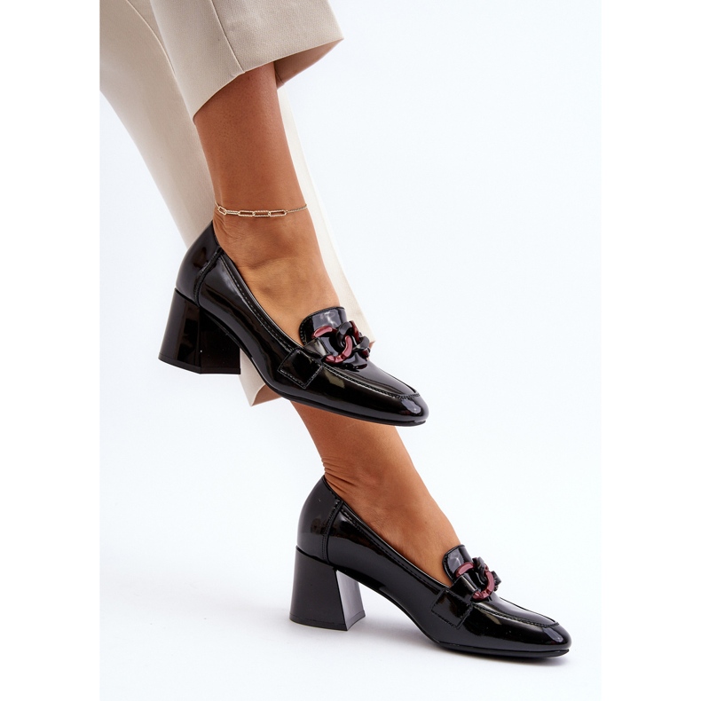 Vinceza Svarta Paliotte patentpumpar med kedja 1