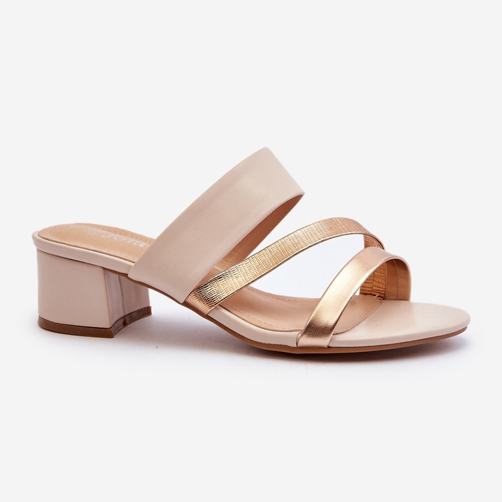 Lågklackade flip-flops damer Beige Rosila 1
