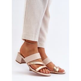 Lågklackade flip-flops damer Beige Rosila 2