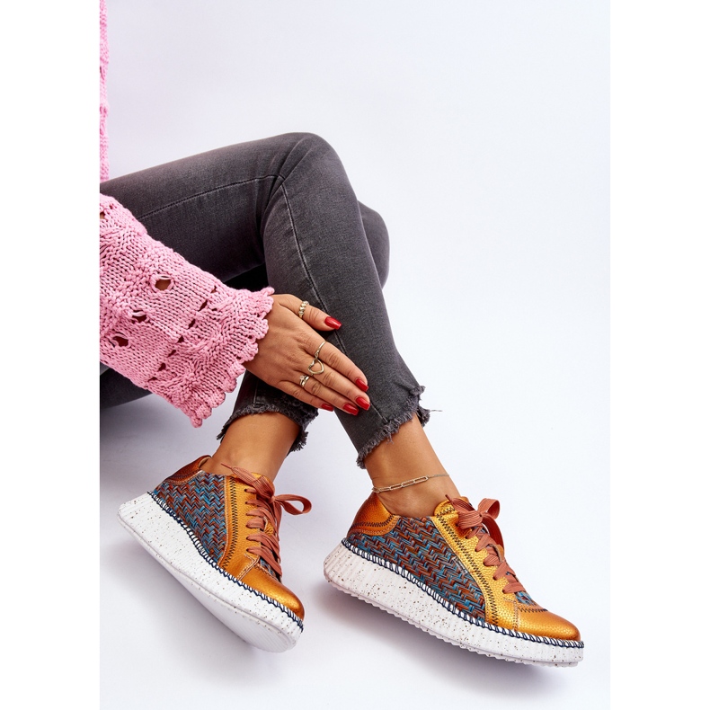 Läder Damsportskor Maciejka 06327-18 Orange 1