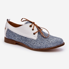 Platta läderskor för kvinnor Maciejka 06461-17 Blå 1