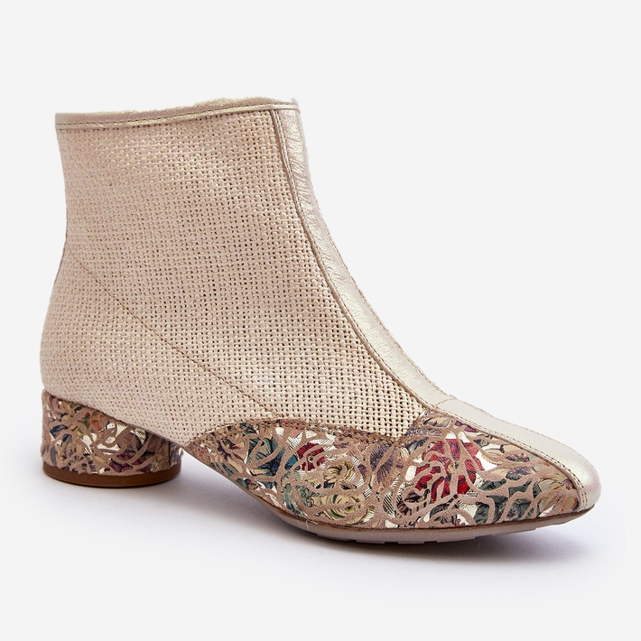 Flätade högklackade stövlar Maciejka 04937-22 Ljusbeige 2