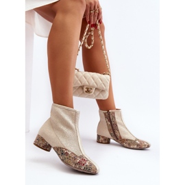 Flätade högklackade stövlar Maciejka 04937-22 Ljusbeige 1