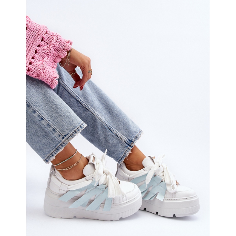 Zazoo 2F-7033 Sneakers på en massiv plattform, blå 2