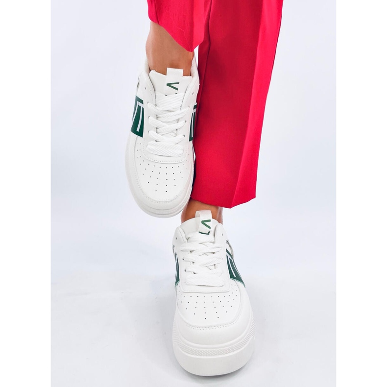 Sterry White Green platåsneakers vit 1