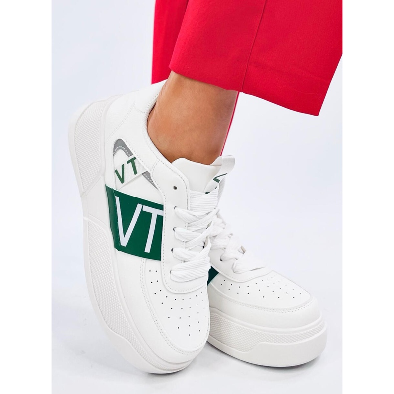 Sterry White Green platåsneakers vit 2