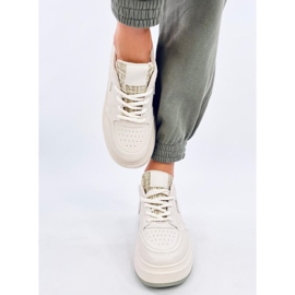 Motimes Beige Gröna pastellsneakers för dam 1