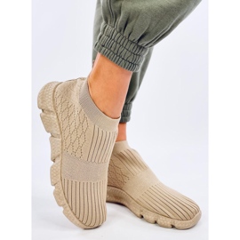 Dart Beige strumpa sportskor 2