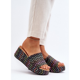 Svarta Vanarila wedge flip-flops damer 2