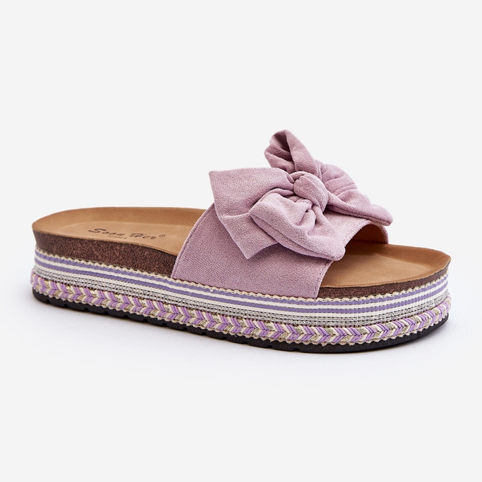 Flip-flops för kvinnor med rosett, lila Evatria violett 1