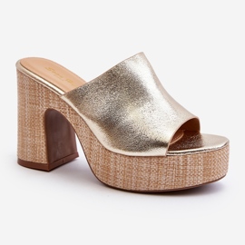 Damsandaler med höga klackar, guld Siobhan gyllene 2