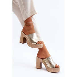 Damsandaler med höga klackar, guld Siobhan gyllene 1