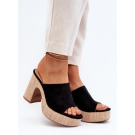 Damtofflor med höga klackar, svart, Siobhan 2