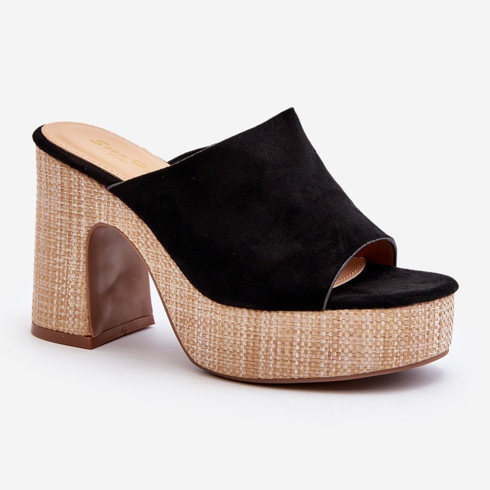 Damtofflor med höga klackar, svart, Siobhan 1