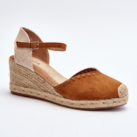 Mocka Espadrillesandaler med Camel Raylin-fläta brun 1