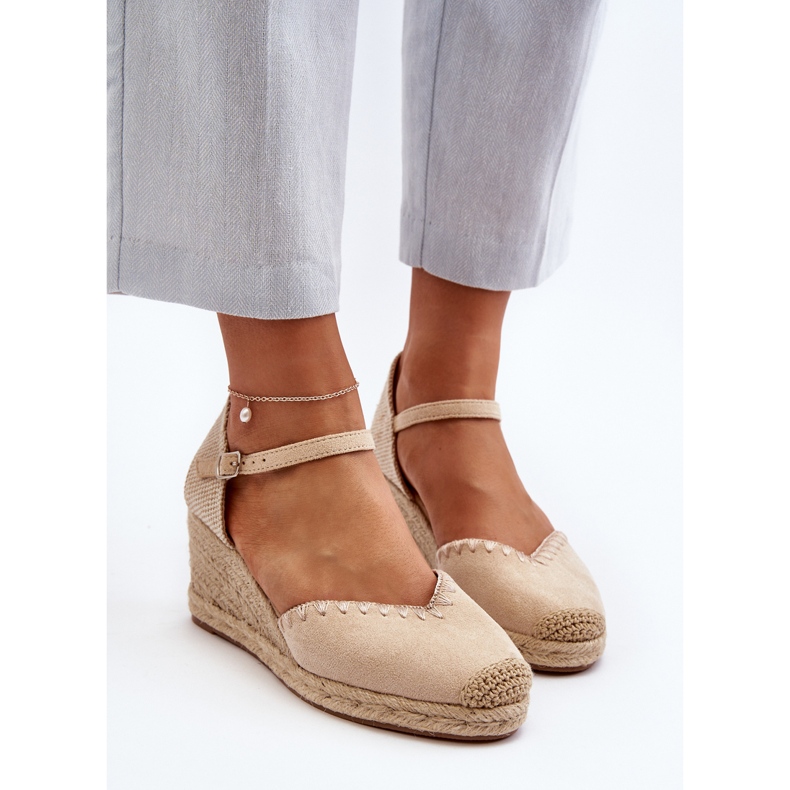 Mocka Espadrillesandaler med flätad beige Raylin 1