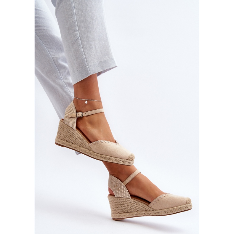 Mocka Espadrillesandaler med flätad beige Raylin 2