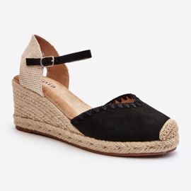 Mocka Espadrillesandaler med fläta, svart Raylin 1
