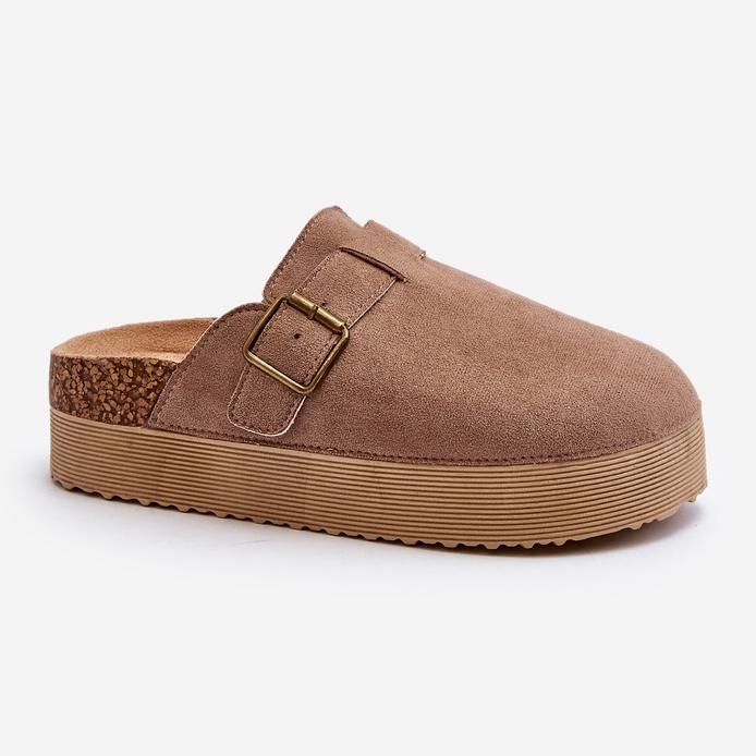 Kvinnors Beige Platform Träskor Flip Flops Jorffia 1