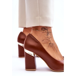 Lewski Shoes Läderpumpar Lewski 3117 Brun 4