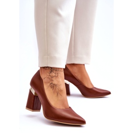 Lewski Shoes Läderpumpar Lewski 3117 Brun 1