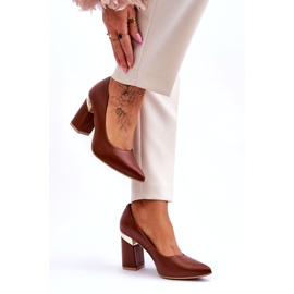 Lewski Shoes Läderpumpar Lewski 3117 Brun 2