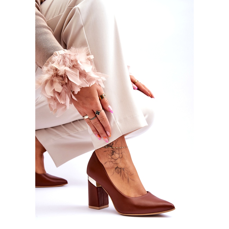 Lewski Shoes Läderpumpar Lewski 3117 Brun 3