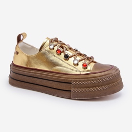 Platformsneakers dam GOE NN2N4055 Guld gyllene 2