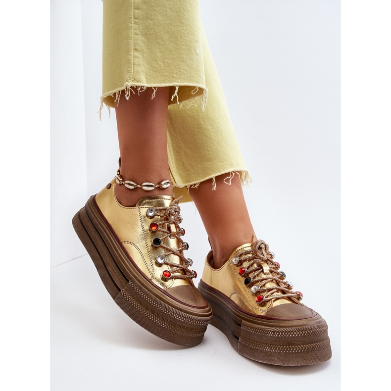 Platformsneakers dam GOE NN2N4055 Guld gyllene 1