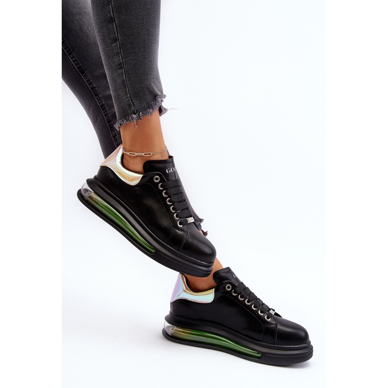 Sneakers i läder för dam GOE NN2N4030 Svart 2