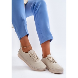 Vinceza Dam Sportskor i läder Sneakers Beige Lalnai 2