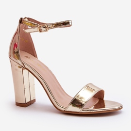 Guld Thakko sandaler med hög klack gyllene 1