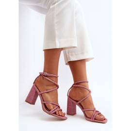 Rosa Herfiana högklackade sandaler med remmar 1