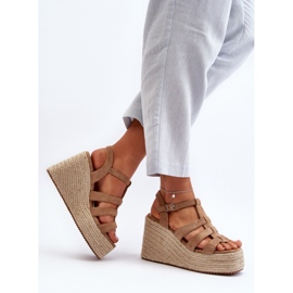 Kilsandaler med fläta, Brown Gnosis brun 1