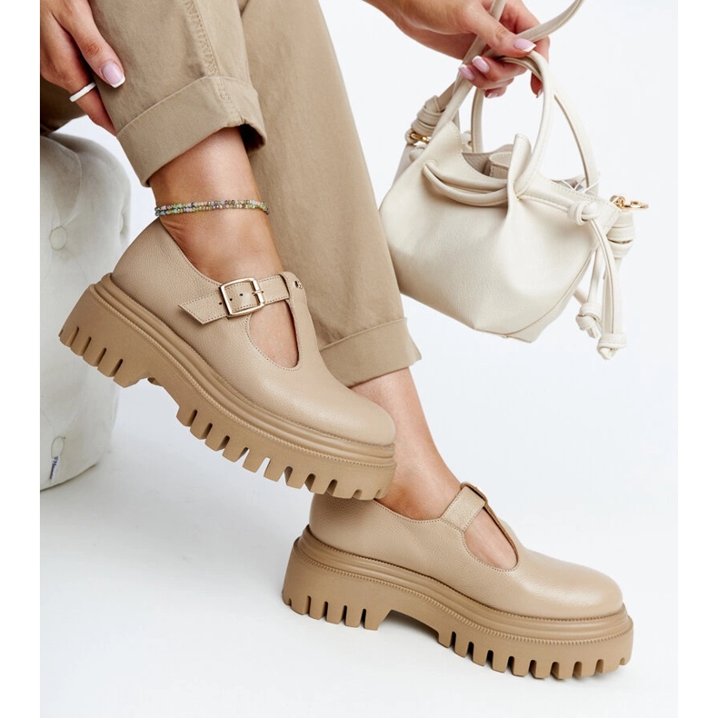 Karino mörkbeige läderskor 1