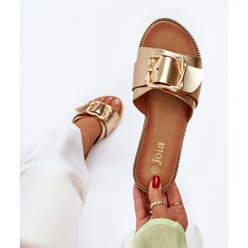 Damflip-flops med rem och spänne, guld Opahiri gyllene 1