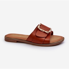 Damflip-flops med rem och spänne Camel Opahiri brun 1