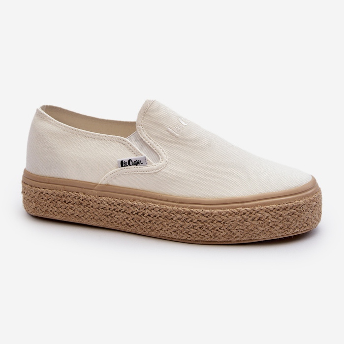Slip-on sneakers dam med fläta Lee Cooper LCW-24-44-2430 vit 1