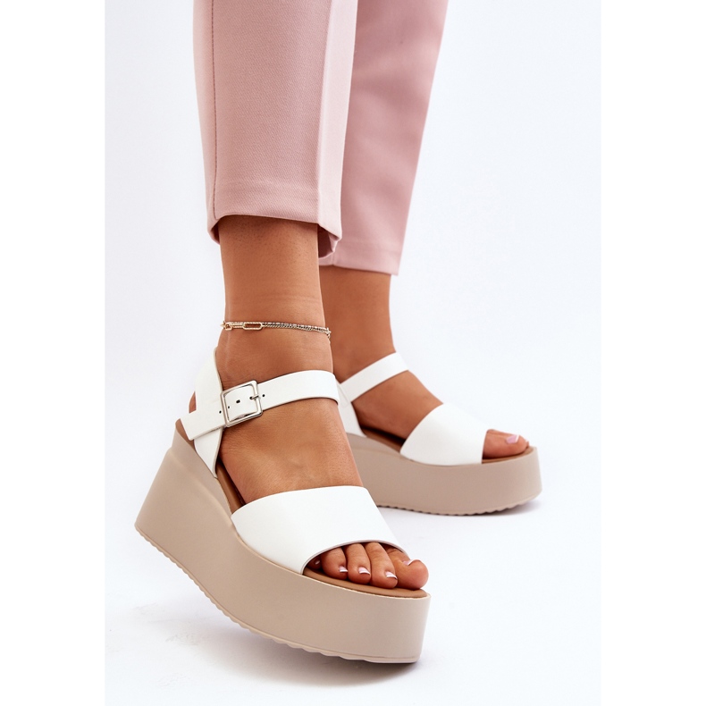 Klädd sandaler för kvinnor Vit Geferia 2