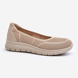 Beige Aviaba Balett Flats På Plattform Och Kil 1