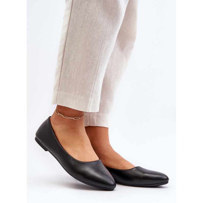 Dam Eco Läder Ballerina Skor Svart Tindomiel 2