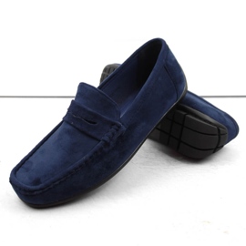 News Mockaskor, slip-on mockasiner för män, marinblå Unisoft 7710 4