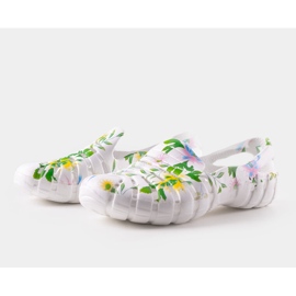 Vita gummiflip-flops med Eliano-mönster 1