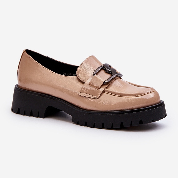 Vinceza Lackläder mockasiner för kvinnor Beige Santtes 1