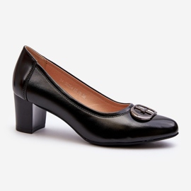 Vinceza Svarta Aeliris lågklackade pumpar med dekoration 1