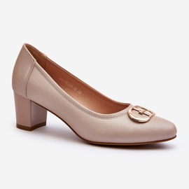 Vinceza Beige Aeliris lågklackade pumps med dekoration 1