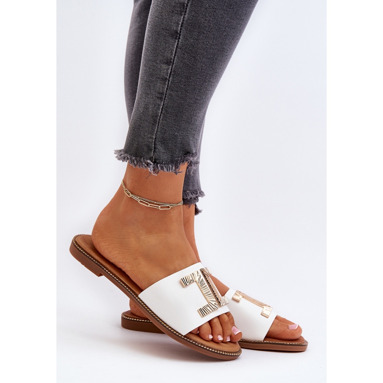 Seastar Damtofflor med dekor, vit Ollavia 2