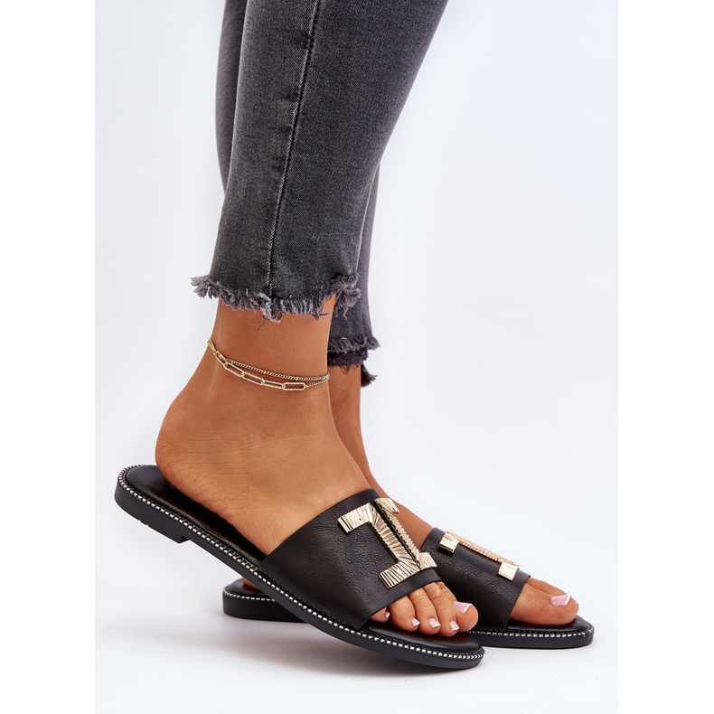 Seastar Damtofflor med dekoration, Svart Ollavia 2