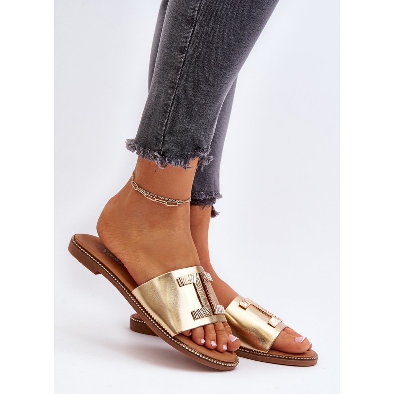 Seastar Damflip-flops med gulddekoration av Ollavia gyllene 2