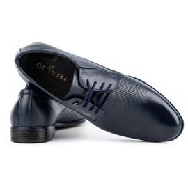 Olivier Eleganta läderskor för män 302T3, marinblå 3